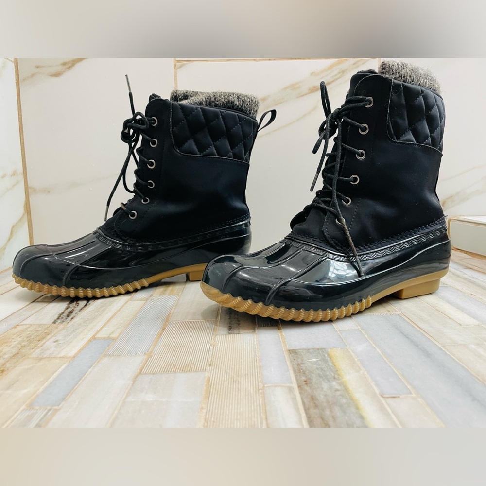 JustFab Black Winter & Rain Duck Boots size 9 - Picture 5 of 16